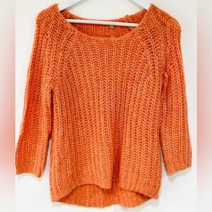 Anthropologie Moth Orange Chunky Knit Sweater - Small - NWOT